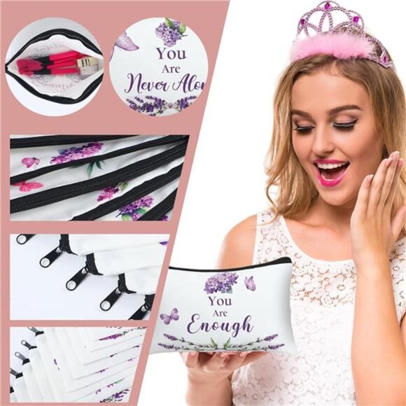 10 Pcs Women's Inspirational Appreciation Gift Bag Bulk Purple Butterfly - Picture 2 of 7